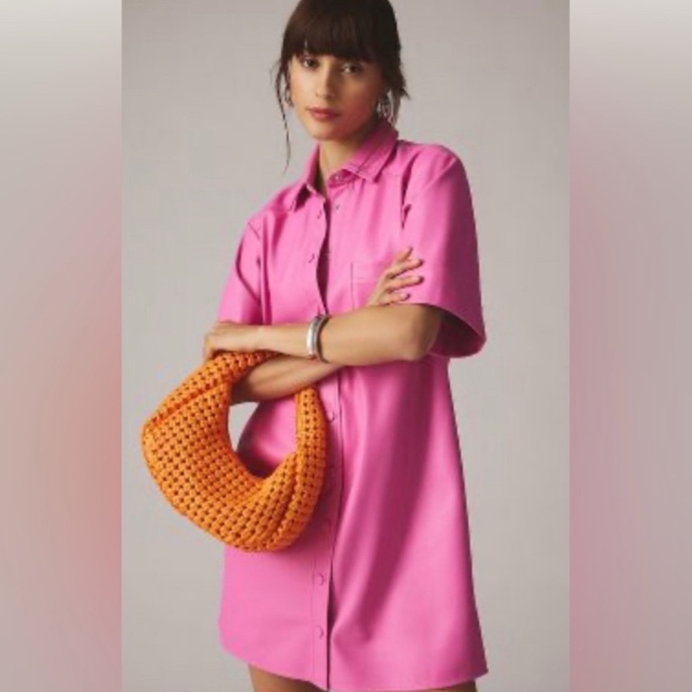 Anthropologie Pink Shirt Dress